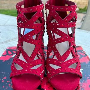 Fergie’s “Fergalicious” Red Embellished 'Histeria' Cut-Out Heels